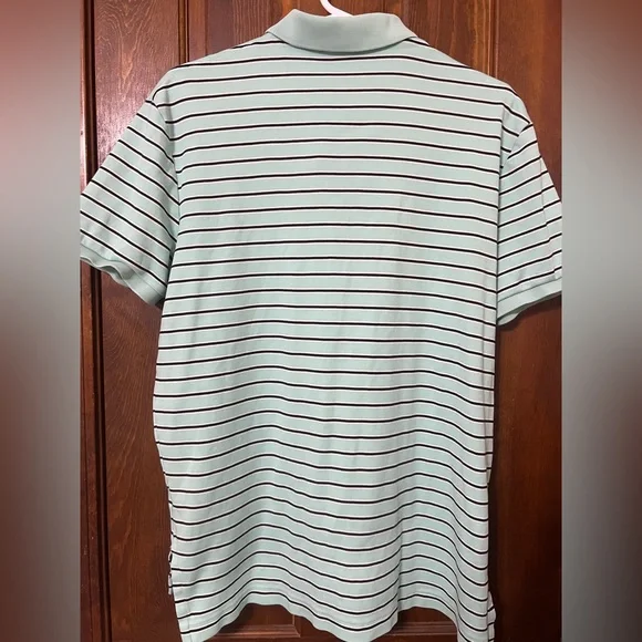 Ralph Lauren Polo Shirt Men's Large Blue Stripes White Pony Preppy - Picture 7 of 7